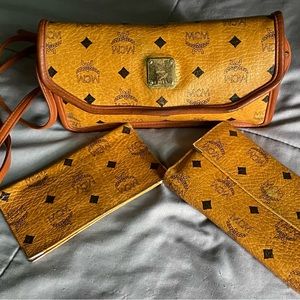 MCM purse, wallet & checkbook.